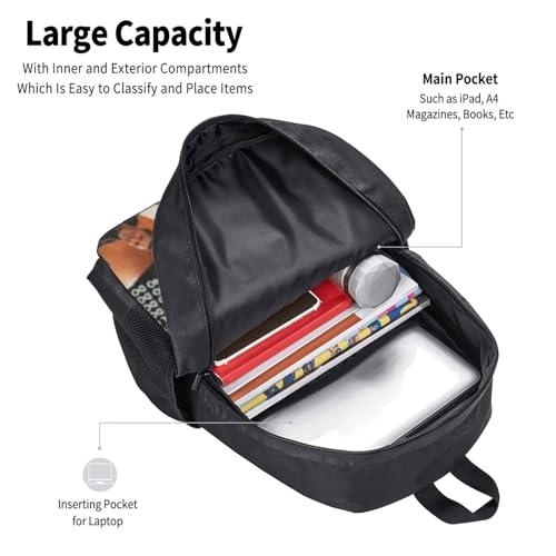 B-rooklyn Nine-Nine Simple Large Capacity Backpack, The Whole Bag Design Is Stylish, Light, Casual And Simple Black 5