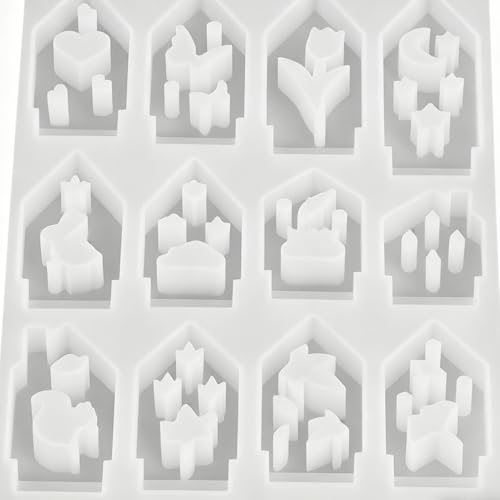 Moule résine Noël silicone anti-déformation avec base stable - 7