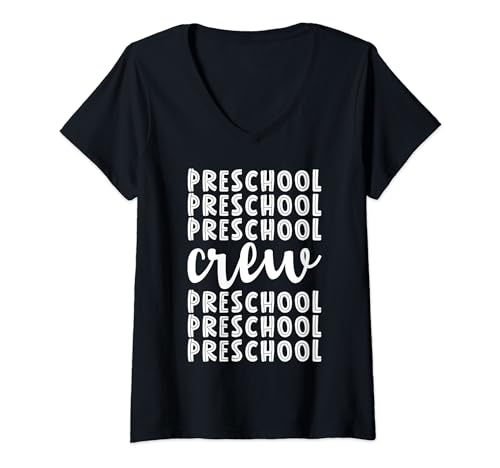 Preschool crew funny first day of school teacher kids v-neck t-shirt