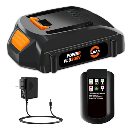 LUMMINA Replacement for Worx Battery 20V and Charger for 20V Lithium Battery WA3520 WA3525 WA3575 WG151s WG155s WG251s WG255s