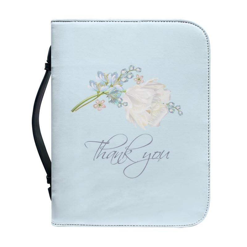 Garronmavis Watercolor Daisy Bible Cover Carrying Book, White Flower Bible Holder, Floral Arts Bible Cases for Worship - M — image 1