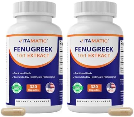 Vitamatic Fenugreek 10:1 Extract 300 mg Per Serving, 320 Capsules...