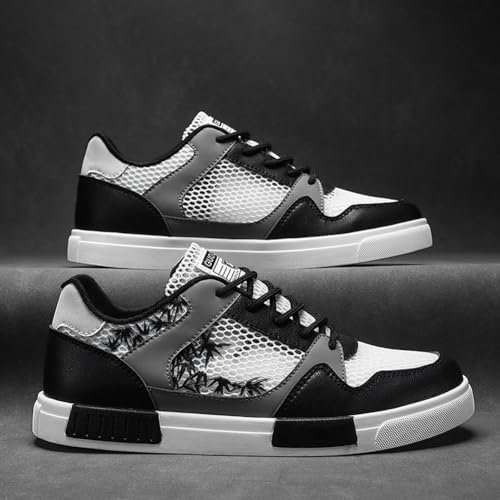 Image of Men's Fashion High Top Chinese Style Skate Sneakers Stylish Comfortable Skateboarding Road Running Walking Shoes