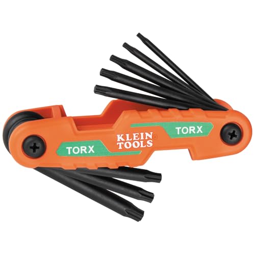 Klein Tools 70540T Compact Folding Torx Key Set, 8 Keys