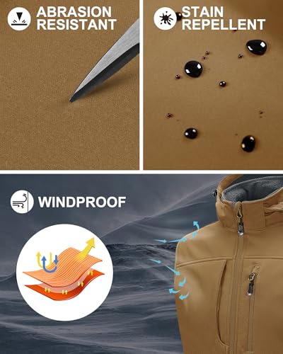 Image of 33,000ft Men's Lightweight Softshell Vest Hooded Outerwear Zip Up Fleece Lined Windproof Sleeveless Jacket for Golf Running