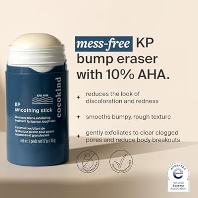 Cocokind KP Smoothing Stick, Mess-Free Keratosis Pilaris Bump Body Scrub, All Skin Types including Sensitive Skin, Fragrance Free, Cruelty Free, Vegan, 1.7 oz