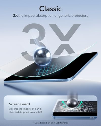 Image of ESR 2 Pack Paper-Feel Screen Protector for iPad A16 11 /10th Generation | 2025 /2022, 9H Matte Writing Tempered Glass Screen Guard with Ultra Fit Tray, Write and Draw Like on Paper, Anti-Glare