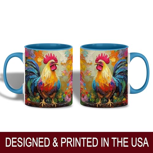 Taza Cerámica Colorful Rooster 11 oz miniatura 2