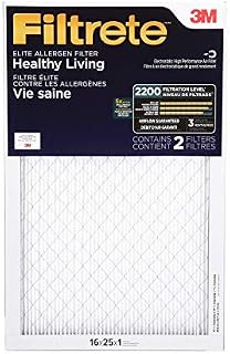 Filtrete MPR 2200 16x25x1 AC Furnace Air Filter, Healthy Living Elite Allergen, 2-Pack