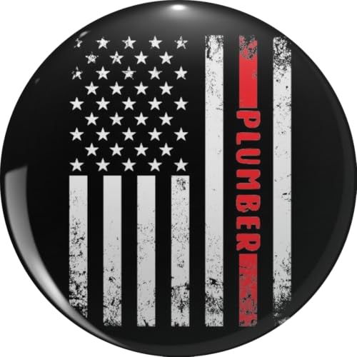 Patriotic Plumber American Flag Veteran Plumbing Pipe Fitter Metal Lapel Hat Pin Tie Tack Pinback 0.75"