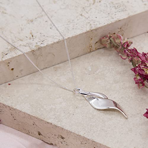 Tuscany Silver Srebro Sterling Twist łyżka wisiorek na łańcuszku o długości 46 cm / 18 cali