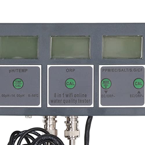 Tester jakości wody, 8 w 1 S.G PH EC SALT ORP TDS CF TEMP Meter WIFI Online Digital Water Tester, Mobile App Monitoring 0.01 Resolution High Accuracy PH Meter for Spas Aquariums