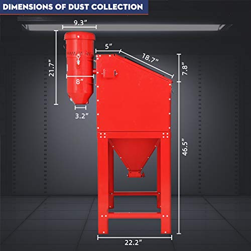 SUNCOO Bench Top Abrasive Blast Cabinet with Dust Collection Reclaimer System for Rust Grime Paint Removing/Various Media Compatible Pressure Benchtop Sandblaster Cabinet