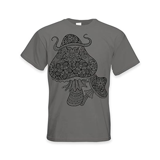 Magiska svampar stort tryck t-shirt för män