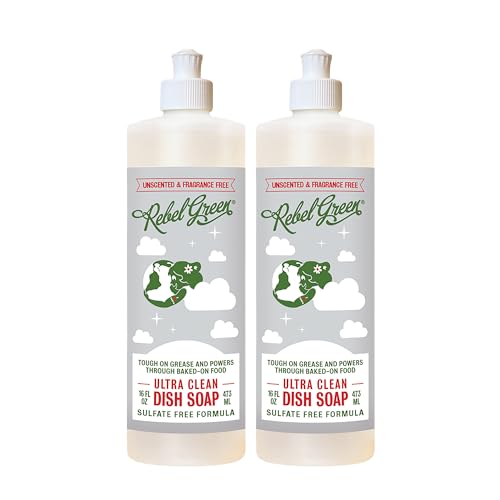 Image of Rebel Green Super Deluxe Dish Soap - Plant-Based Sustainable Dishwashing Soap - Unscented - 16 fl oz - 2 Pack