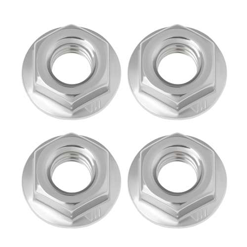EMSea Lot de 4 écrous Hexagonaux à Bride en Acier Inoxydable 5/16-24 UNF 7593 Compatible avec Harley-Davidson Big Twin Les Collecteurs d'échappement