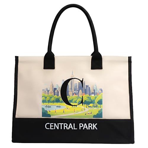 Image of Salt Earth Cotton Canvas Tote Bag - Alcatraz Island Landmark Design with Custom Initial, Durable Shoulder Bag for Women