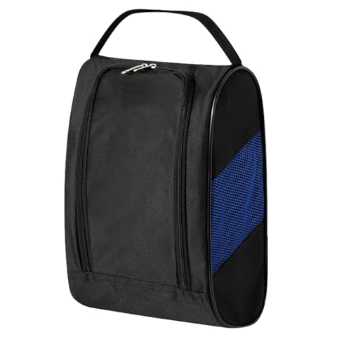Sac de rangement pour chaussures de golf bleu avec compartiments de transport pour balles et tees