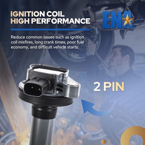 Image of ENA Set of 6 Ignition Coils UF553 DG520 Compatible with Non-Turbo V6 3.5L 3.7L Ford Edge Explorer F150 Taurus Flex Mazda CX9 Lincoln MKZ MKS MKX 2007-2016 Replacement for GN10237 7T4Z12029DA