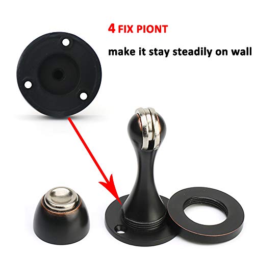 LUANT WYA4 Solid Mental Magnetic Door Stop Wall Mounted, Acrylic, 1 x Oil Rubbed Bronze - Image 4
