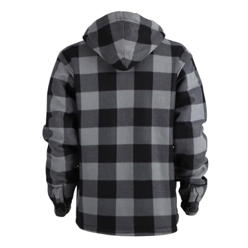 LeeHanTon Hoodies for Men Winter Warm Heavyweight Sherpa Lined Fleece Zip Up Hoody Jacket3