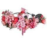 haarkranz kommunion BESTE GESCHENKE - Bohemia floral Halo Kopfschmuck eignet sich für jeden Anlass, wie Festivals, Hochzeit, Party, Strand, Schnappschuss, etc. Diese Blume Haarband als Geschenk an Ihre Lieben, wie Liebhaber, Freundin, Ehefrau, Mutter, Tochter, Nichte, Ihre Freundinnen oder sogar Sie selbst