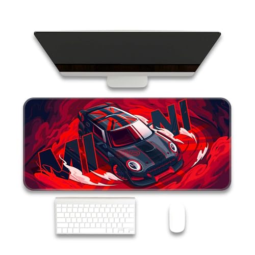 Image of Mini Cuper Extended Gaming Pad 80X33CM - Large, Non-Slip Rubber Base with Stitched Edges - Ideal PC Gaming Setup Mat & Accessories - Perfect Long Pad for Gamers