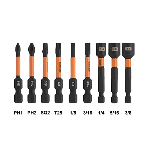 Railer Screwdriver Bit Set For Electricians - Premium S2 Steel Impact Driver Bits & Nut Drivers Set With A Magnetizer Bit Holder & Carabiner #TOP1