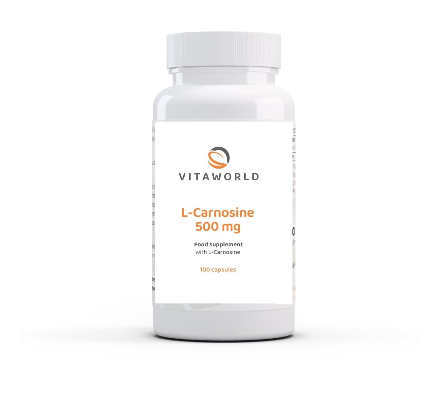 Vita World L-Carnosine 500mg 100 Vegetarian Capsules Made in Germany