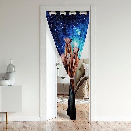 Loussiesd Capybara Door Curtain for Doorway Privacy 106x203cm Galaxy Outer Space Closet Door Cover Curtain for Bedroom Living Room Funny Capybara Room Divider Curtain Cover - Image 2