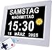 Produktbild Véfaîî 2025 Neu, Elektronische Tag Datum Kalenderuhr, Nicht-Abgekürzte Tag Datum Große Uhr für Senioren mit Demenz Alzheimer  mit Fernbedienungr  7 Zoll mit Fernbedienung