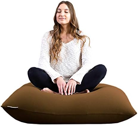Yogibo Mini Bean Bag, Small Beanbag Chair for Kids, Teens and Adults, Great for Meditation and Sitting, Fibead Filling Conforms to Body, Washable, Removable Cover, Brown