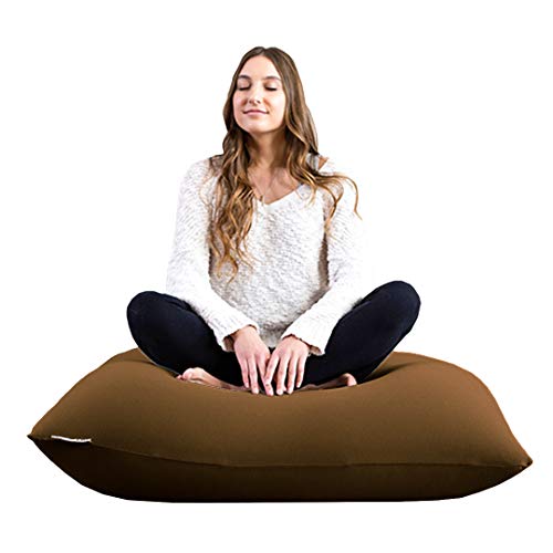 Yogibo Mini Bean Bag, Small Beanbag Chair For Kids, Teens And Adults, Great For Meditation And Sitting, Fibead Filling Conforms To Body, Washable, Removable Cover, Brown #TOP17