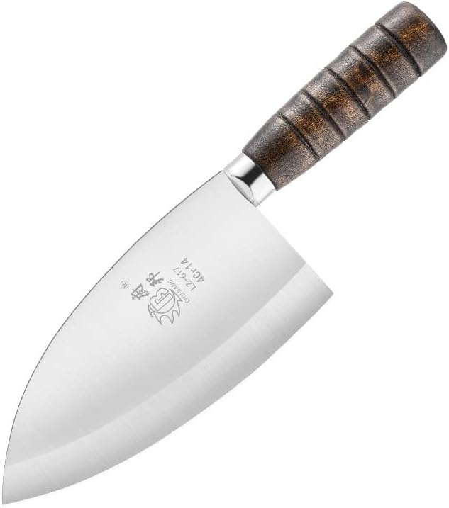 Meat cleaver, Kitchen Knife Fish Knife Sharp Cut Fish Knife Stainless Steel Knife 4Cr14 Stainless Steel Knife Solid Wood Handle Cleaver Knife