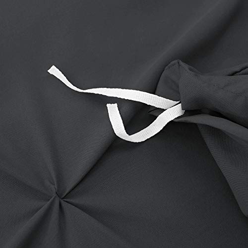 Nestl California King Duvet Cover Sets Black - Pintuck Duvet Cover California King, 3 Piece Duvet Cover With Button Closure, 1 Pinch Pleated Cal King Duvet Cover 104X98 Inches And 2 Pillow Shams #TOP5