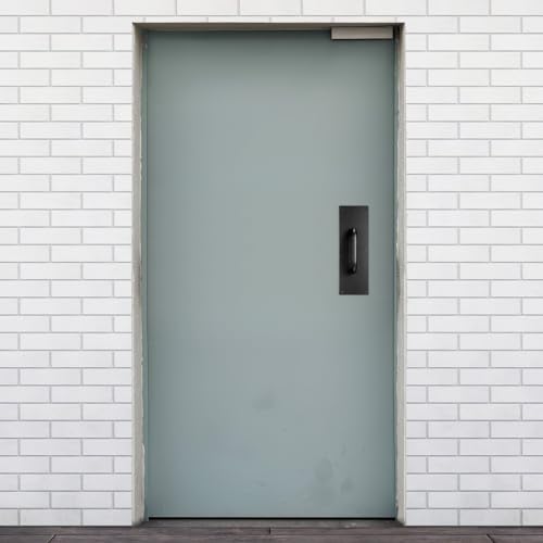 Poignée de porte coulissante inox 304 noire plaque poussée tirage pour issue de secours - 7