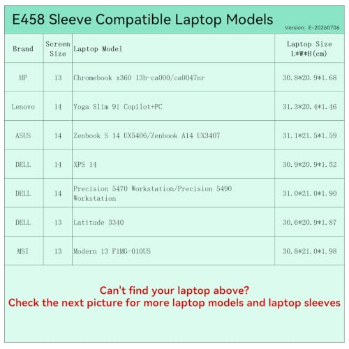 Image of Smatree Elite Laptop Sleeve for 13.3 inch HP Chromebook x360, 14 inch Lenovo Yoga Slim 9i, ASUS Zenbook S 14 /A14, DELL Precision /Latitude /XPS 14, MSI Modern, Protective Laptop Case with Pocket(E458)