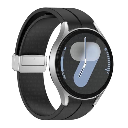 Bracelet silicone Samsung Galaxy Watch 6 aimanté noir pour montre connectée 44mm 40mm