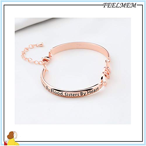 FEELMEM Cousins Bracelet By Blood & Heart, Friends By Choice Bangle Gift3