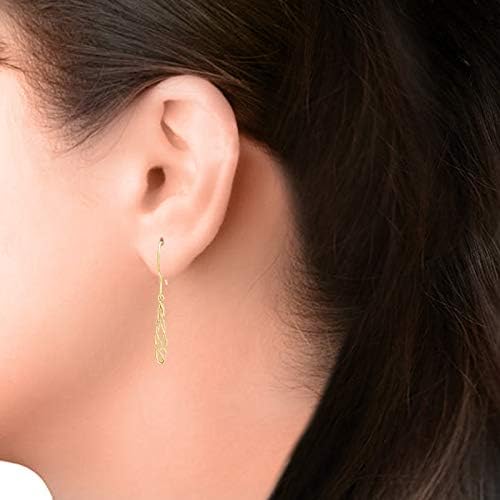 14k Gold Plated 925 Sterling Silver Spiral Shape Drop Earrings For Women - Image 4