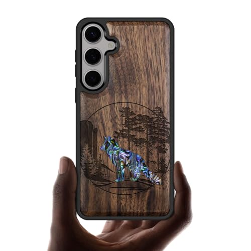 Coque Samsung S25 gravée en bois de noyer, idée cadeau unique homme et femme