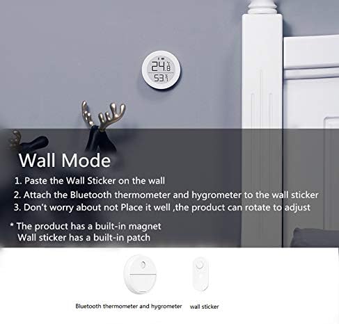 Cleargrass High precision Bluetooth Temperature and Humidity Detector H Version, Baby Room Monitor with 1 year Button Battery Powered, Support Homekit Smart Device Control