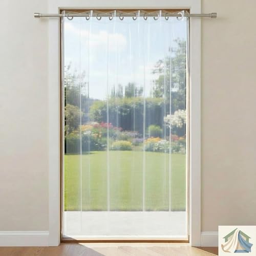 Image of Transparent PVC AC Curtain for Window 5 Feet, Pack of 2, Dustproof and Air Blocking Curtain for Home and Office