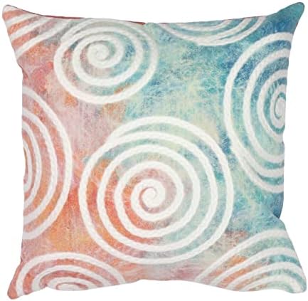 Liora Manne Visions IV Indoor/Outdoor Handmade Pillow - Contemporary Graphic Casual Accent (Curl Pastel) (20" x 20")
