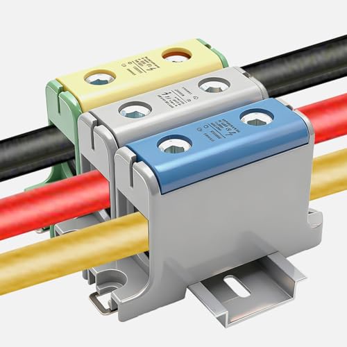 Image of CTRICALVER DIN Rail Terminal Block 220A AC800V/DC1000V - Industrial Electrical Connection Solution for Control Cabinets, Renewable Energy & Building Strong Current Circuits