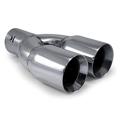 Double Embout Tuyau De Sortie Pot D'échappement 55mm Diamètre Intérieur Acier Inoxydable