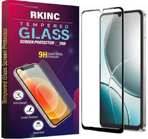 Image of RKINC Tempered Glass for iQOO Z10 Lite 5G Military Grade Gorilla Screen Guard Protector | With Installation Kit | Edge to Edge Coverage | Black