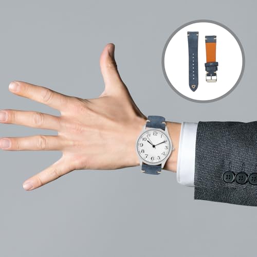 Correa de reloj de 20mm MAGICLULU en cuero clásico de vaca ajustable 6