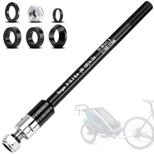 CHRI Steckachse Fahrradanhänger M12 x 1 0 (160178 mm) Steckachse mit Fahrrad Achsadapter Fahrrad Steckachsenadapter