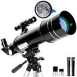 【Apto para Niños y Principiantes】Runprism telescopio astronomicos 400/70 mm es un telescopio de nivel de entrada ideal para niños, principiantes, adultos y viajeros. eso animar a los niños a aprender más sobre el espacio, explorar el mundo de cerca, cultivar su afición por la astronomía, mantenerse alejados de los videojuegos y contacto con la naturaleza. Es muy adecuado para principiantes y niños, y también muy adecuado para regalos de cumpleaños para niños y amigos, Navidad y Año Nuevo.